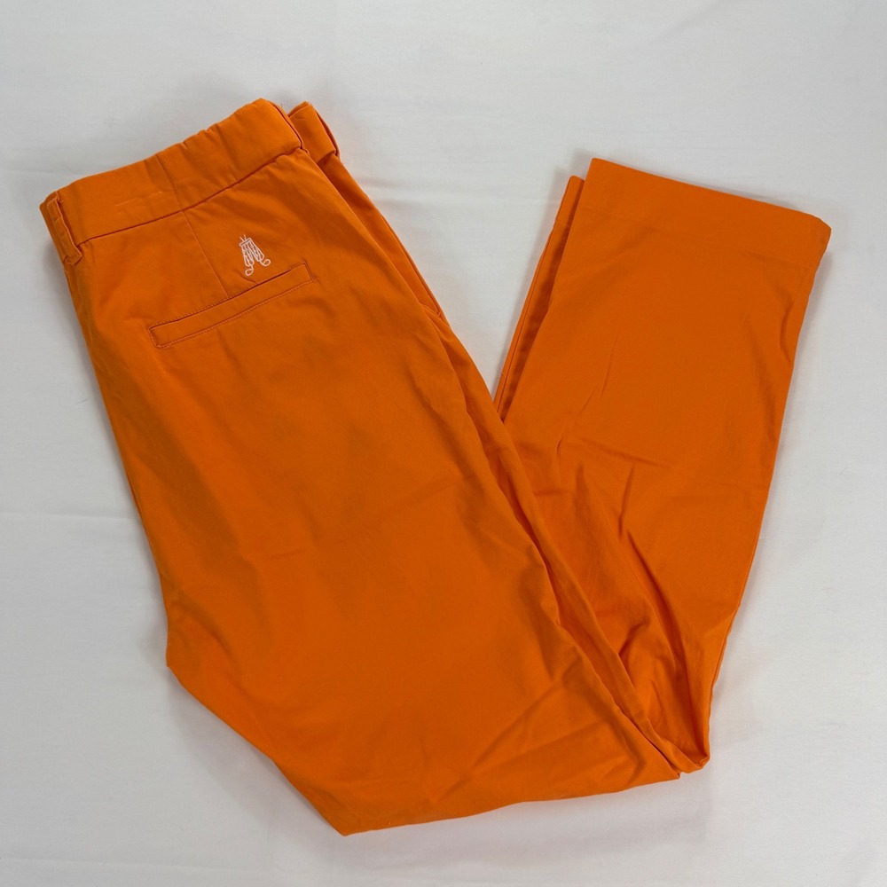 Royal & Awesome Slim‎ Fit Golf Pants Mens 34x30 Orange Stretch Chino